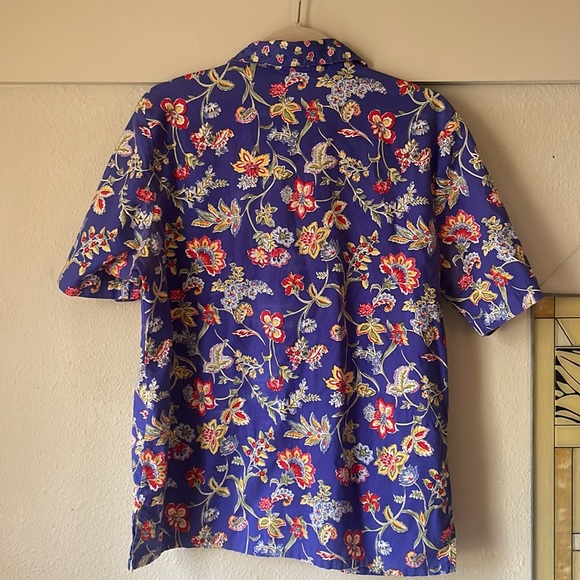 Vintage Napa Valley floral printed cotton short sleeve button down - Picture 6 of 6